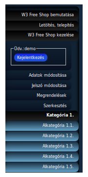 A menü minden oldalon megjeleníthető vagy elrejthető kívánság szerint a bal felső sarokban található ikon segítségével.